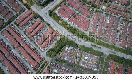 Aerial view of residential area.