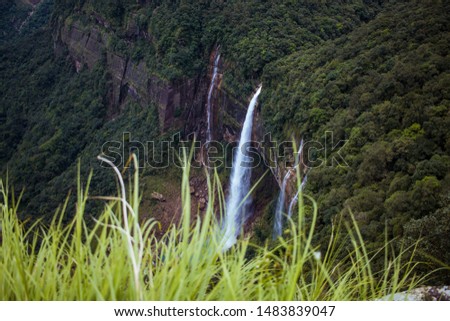 Nohkalikai Falls (Tallest Plunge Waterfall in India) in Cherrapunji, Meghalaya