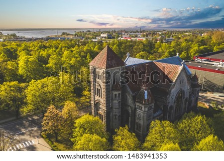 Old building in Liepaja, Latvia Royalty-Free Stock Photo #1483941353