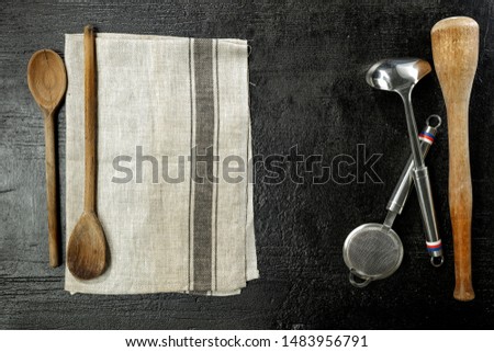 Kitchen background of free space for your decoration and black background 