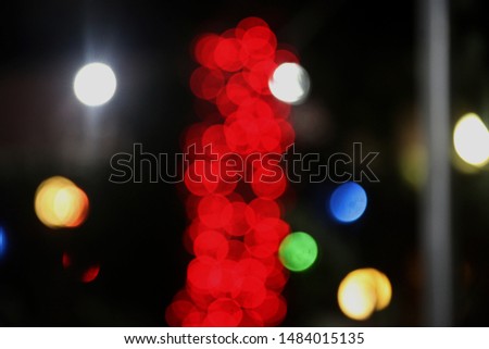 City blurred multicolored lights photographed close up