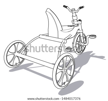 Autonomous child scooter vehicles of the future, with realistic style, outline style. Display perspective with a white background. The concept of a futuristic scooter assistant vector. - Vector