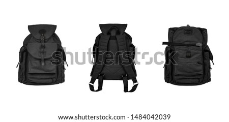 Rucksack isolated on white background. Military backpack isolated on white. Travel bag.