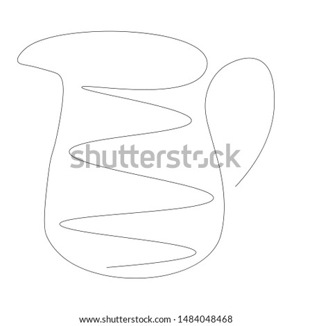 Glass jug of water, vactor illustration