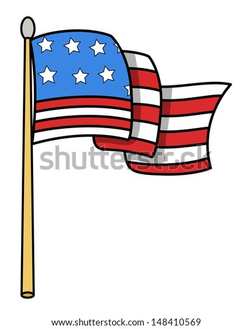 USA Flag Cartoon - Vector Illustration