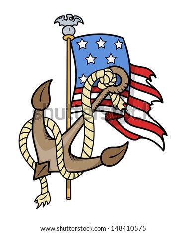 USA Patriotic Tattoo - Vector Illustration
