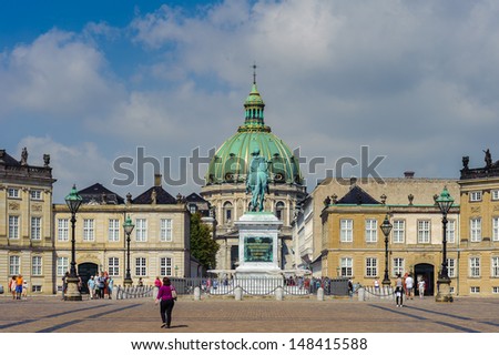 Amalienborg, the winter home of the Danish royal family, Copenhagen, Denmark.