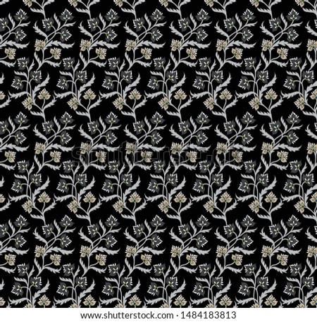 gray flower butta design pattern