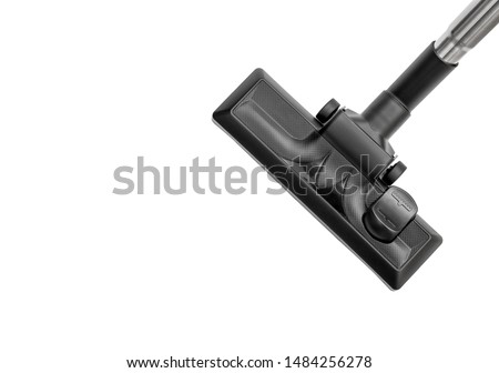 Head of modern vacuum cleaner on white. Top view. 

 Royalty-Free Stock Photo #1484256278