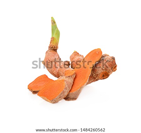turmeric isolated on a white background, photography