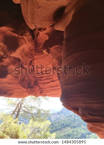 Abstract cave of red sand