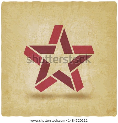 Red star symbol vintage background