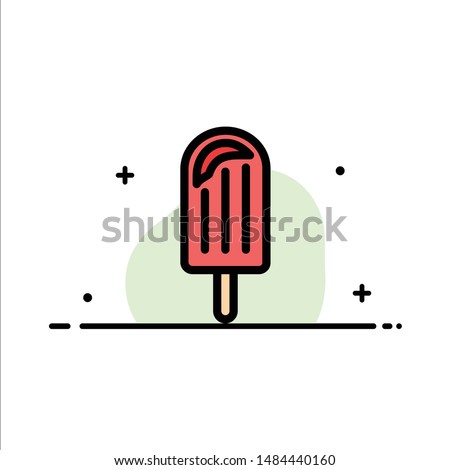 Beach, Cream, Dessert, Ice  Business Flat Line Filled Icon Vector Banner Template. Vector Icon Template background