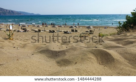 Iztuzu beach, famous for its large sandy beach in Dalyan, Mugla, Turkey.                  