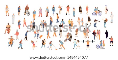 Crowd people set. Flat illustrated people big set - Vector Royalty-Free Stock Photo #1484454077