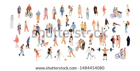 Crowd people set. Flat illustrated people big set - Vector Royalty-Free Stock Photo #1484454080