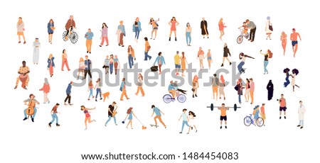 Crowd people set. Flat illustrated people big set - Vector Royalty-Free Stock Photo #1484454083