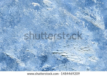 Blue Decorative Stucco Surface. Wall Texture. Abstract Background