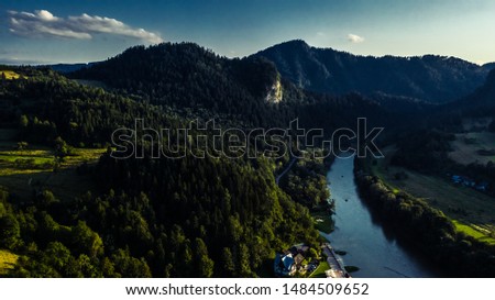 Poland - Szczawnica, Pieniny mountain, aerial summer drone  landscape photography