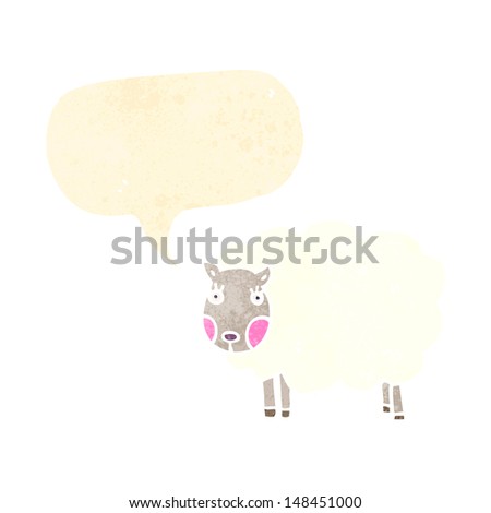 retro cartoon sheep