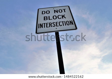 Do not block intersection sign Royalty-Free Stock Photo #1484522162