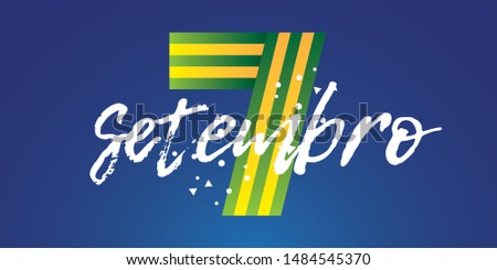 Brazilian Independence Day Logo saying "September 7th". National Holiday in Brazil. Celebration vector illustration.
