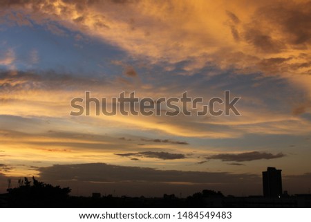Colorful and Dramatic Sky in the Evening