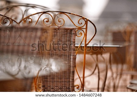 The picture of table and chair in various type of cafeteria.