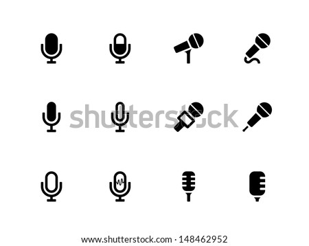 Microphone icons on white background. Vector illustration. Royalty-Free Stock Photo #148462952
