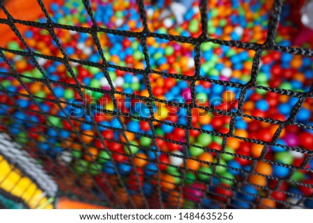 Nice colorful plastic balls playground high view            
