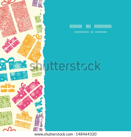 Colorful Textured Gift Boxes Square Torn Seamless Pattern Background