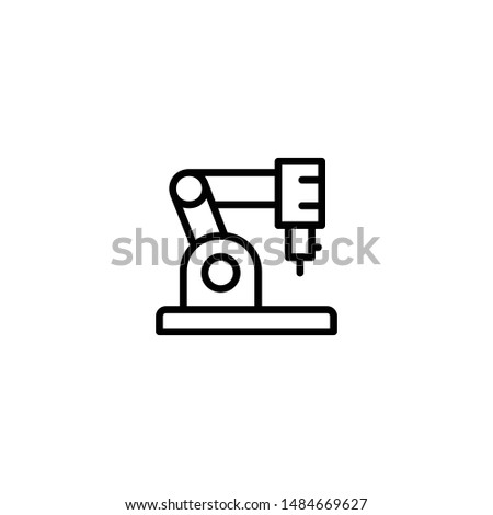 Robot icon. Industrial mechanical robotic arm vector icon. Robot icon page symbol for your web site design. Vector illustration, EPS10.