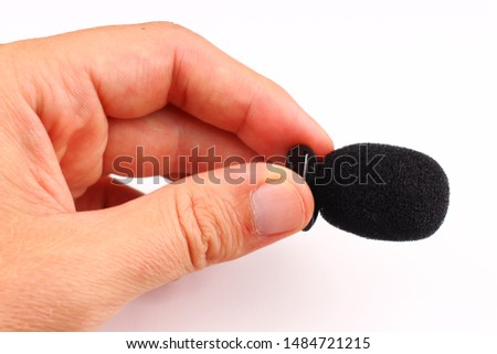 Microphone clip on a white background
