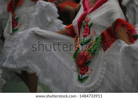 Mexican folk dance in a street festival