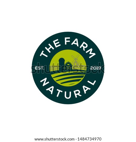 The Farm House Barn Windmill Symbol Logo Template 