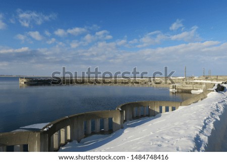 Winter seascape of Okhotsk, Hokkaido, Japan