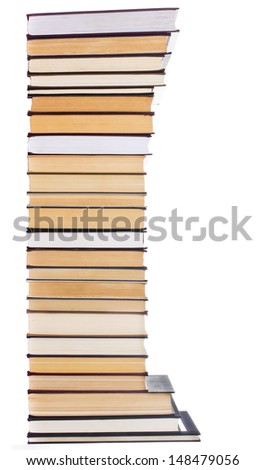 Education concept.Books in stack isolated on white 