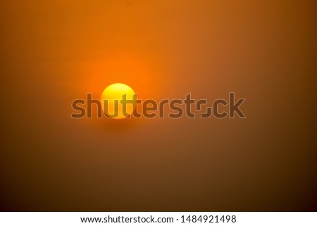 beautiful golden sunrise in India