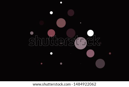 Light Black vector pattern with spheres. Glitter abstract illustration with blurred drops of rain. Pattern of water, rain drops.