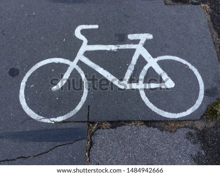 bike sign on the pavement