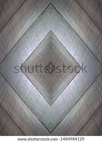 white light decorative ceiling panel, abstract symmetrical diamonds pattern