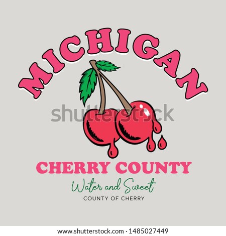 Michigan cherry county slogan red