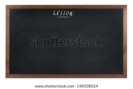 An empty school, black board (chalk board) isolated on white 