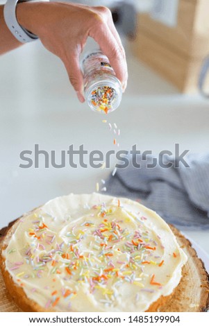 Birthday Cake with Colorful Sprinkles on Top