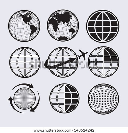 Earth icons set / Vector icons .Elements of this image furnished by NASA