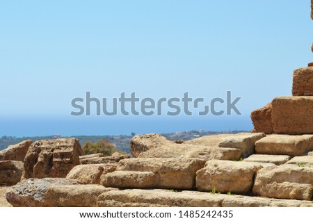 Ruins in Italy,Agrigento. Dolmens, panoramic photo