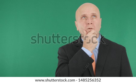 Businessman Image with Green Screen Thinking Troubled
