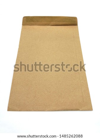 Brown paper envelope on white background