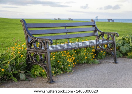 rest on a bench at the Skerries Coast, Co Dublin, Ireland