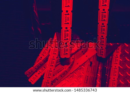 abstract image of tickets that are red and blue.